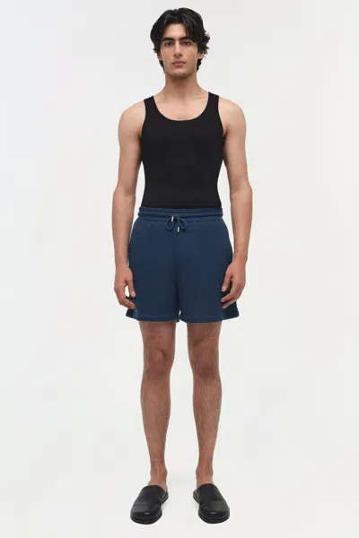 Simkhai Men's Conroy Wool Silk Shorts In Midnight In Blue