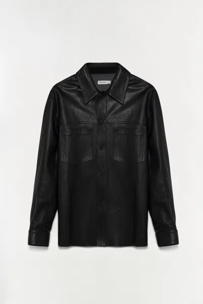 Simkhai Men's Gibson Leather Shirt Jacket In Black