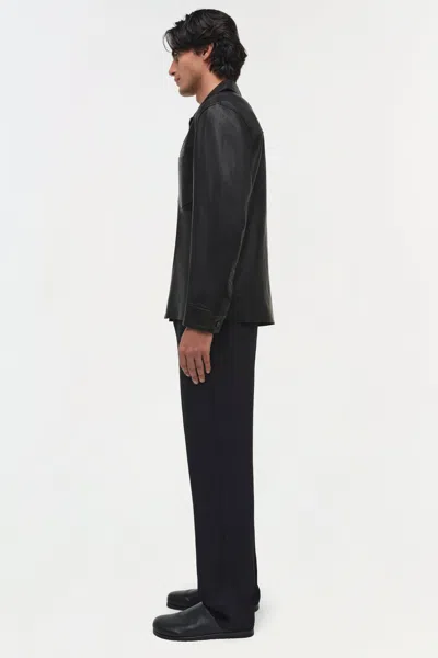 Simkhai Men's Gibson Leather Shirt Jacket In Black