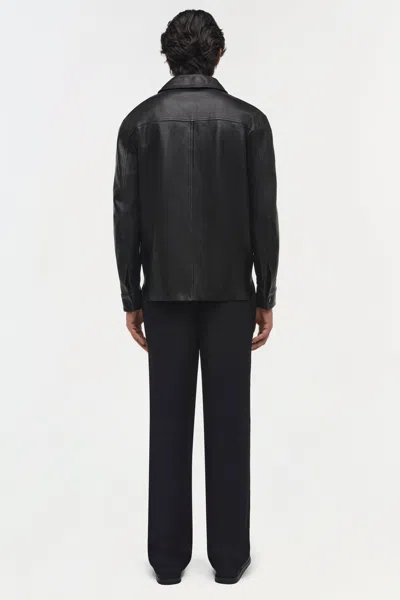 Simkhai Men's Gibson Leather Shirt Jacket In Black