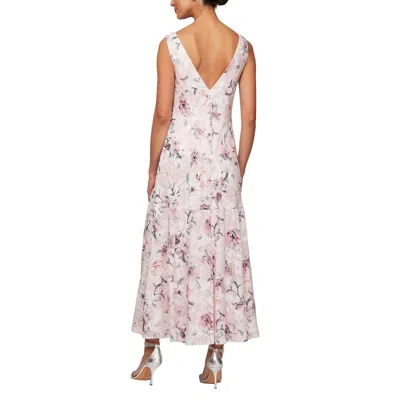 Alex Evenings Ae8175719 High Low Floral Chiffon Dress In White