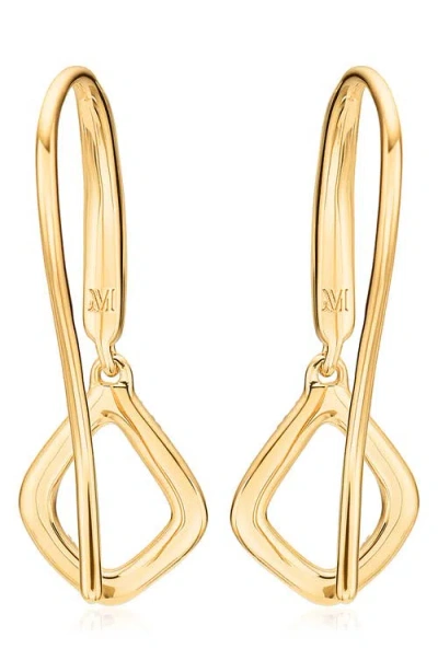 Monica Vinader Diamond And 18k Yellow Gold Vermeil Riva Mini Kite Drop Earrings In Gold