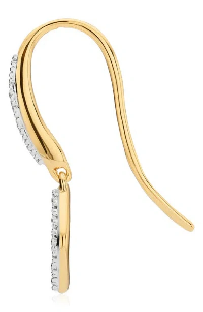 Monica Vinader Diamond And 18k Yellow Gold Vermeil Riva Mini Kite Drop Earrings In Gold