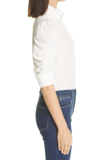 Frame Gillian Puff-sleeve Silk-chiffon Blouse In White