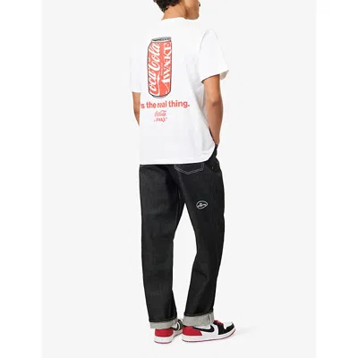 Awake Ny Mens White  X Coca Cola Real Thing Crewneck Cotton-jersey T-shirt Xl In White