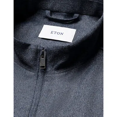 Eton Mens Navy Blue Solid Wool Flannel Vest In Blue