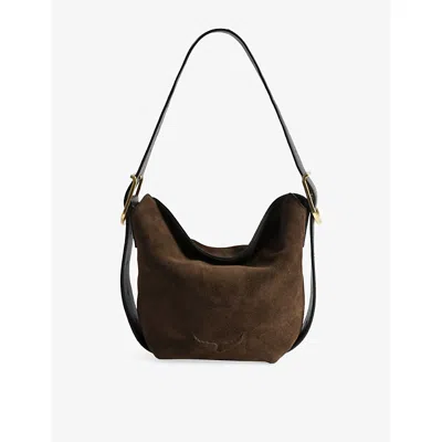 Zadig & Voltaire Womens Wood Baby Jane Suede Shoulder Bag In Brown