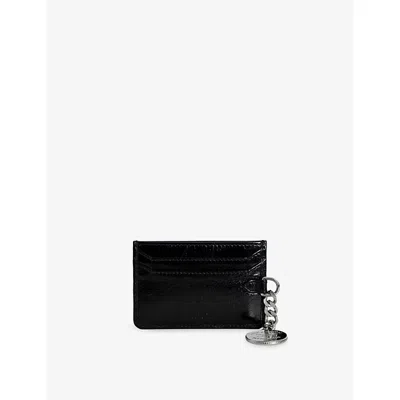 Zadig & Voltaire Womens Noir Sunny Vintage-effect Leather Card Holder In Black