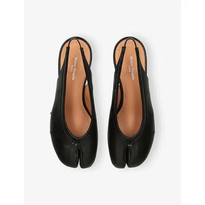 Maison Margiela Split-toe Leather Mules With Low Block Heel In Black