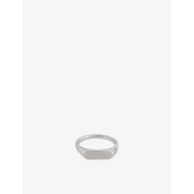 Tom Wood Mens Umi Band White Rhodium-plated Sterling Silver Ring In Metallic