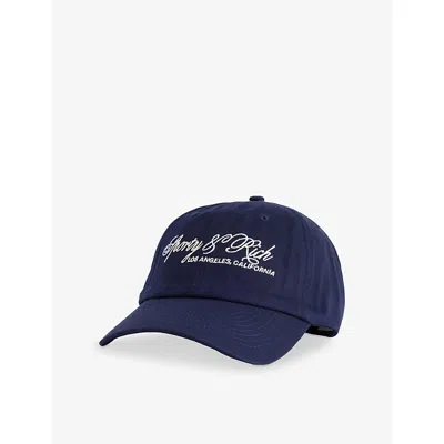 Sporty And Rich Womens Dark Navy Farm International Embroidered Cotton Cap In Blue