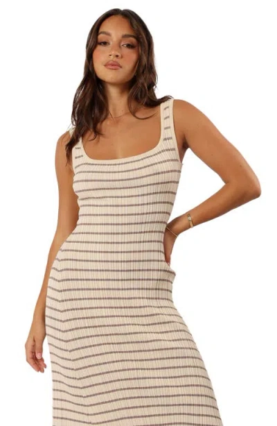Petal And Pup Petal & Pup Henry Stripe Ribbed Maxi Tank Dress In Neutral