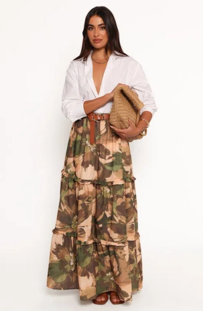Petal And Pup Petal & Pup Beth Print Tiered Maxi Skirt In Multi