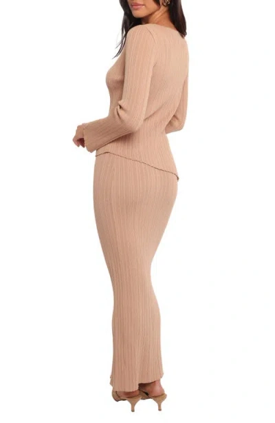 Petal And Pup Petal & Pup Vienna Variegated Rib Top & Maxi Skirt Set In Brown