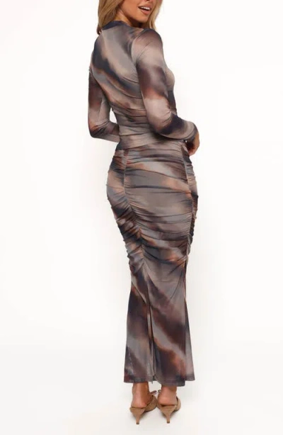 Petal And Pup Petal & Pup Zallocco Ruched Mesh Maxi Skirt In Multi