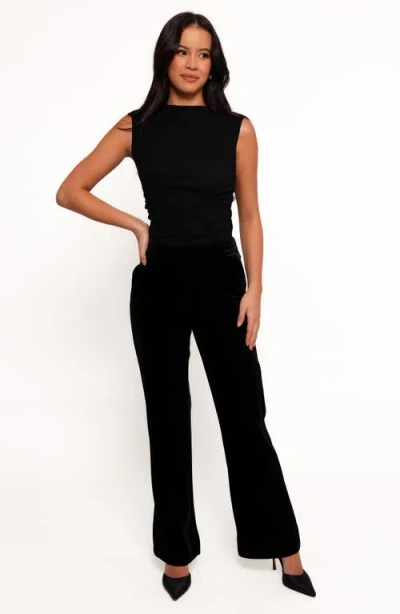 Petal And Pup Petal & Pup Darla Velvet Wide Leg Pants In Black