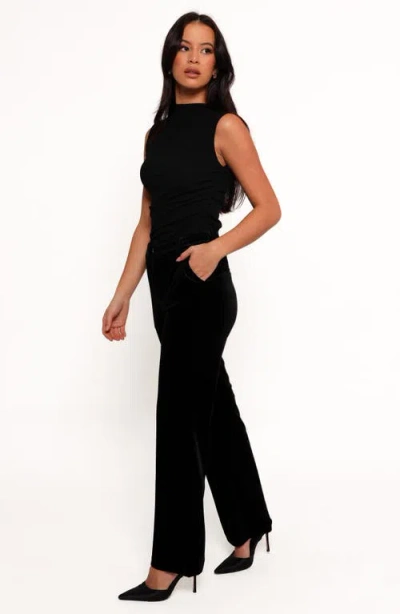 Petal And Pup Petal & Pup Darla Velvet Wide Leg Pants In Black