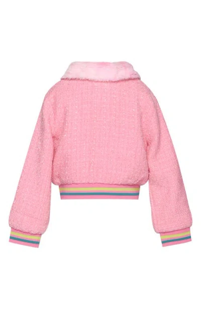 Baby Sara Kids' Love Patch Jacket In Pink