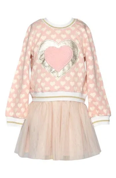 Baby Sara Kids' Heart Twofer Dress In Pink