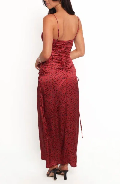 Petal And Pup Petal & Pup Enid Satin Body-con Evening Dress In Red