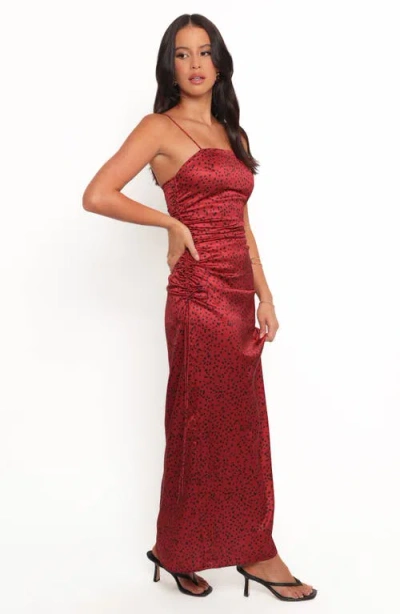 Petal And Pup Petal & Pup Enid Satin Body-con Evening Dress In Red