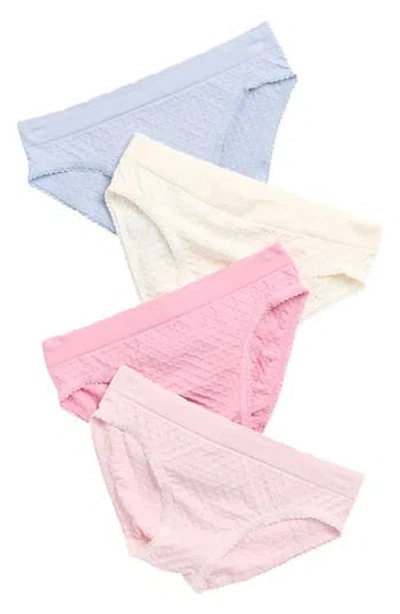 Laura Ashley Kids' 4-pack Assorted Swiss Dot Bikinis In Multi