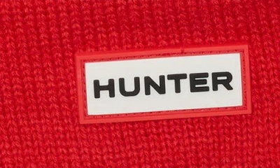 Hunter Play Fleece Lined Cuffed Beanie In Red