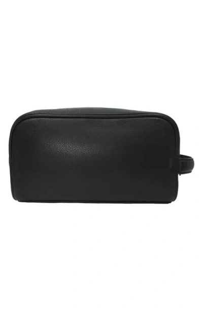 Brooks Brothers Grained Leather Dopp Kit In Black