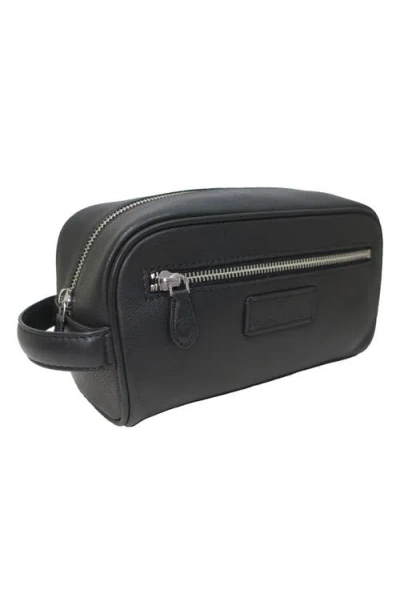 Brooks Brothers Grained Leather Dopp Kit In Black