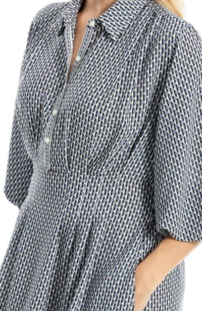 Max Studio Balloon Sleeve Midi Shirtdress In Multi