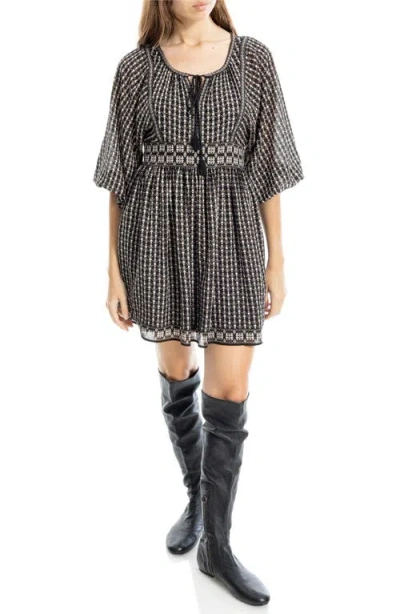 Max Studio Puff Sleeve Minidress In Multi