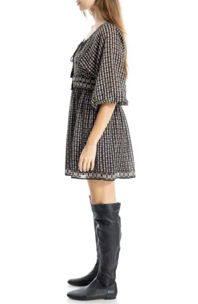 Max Studio Puff Sleeve Minidress In Multi
