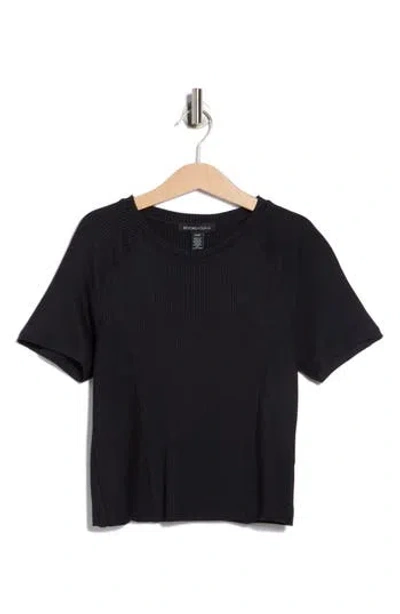 Beyond Yoga Rib Crop Short Sleeve Top In Black