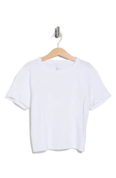 Beyond Yoga Rib Crop Short Sleeve Top In White