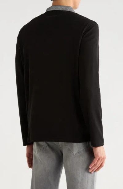 Nicoby Birdseye Soft Brushed Quarter Zip Pullover In Black