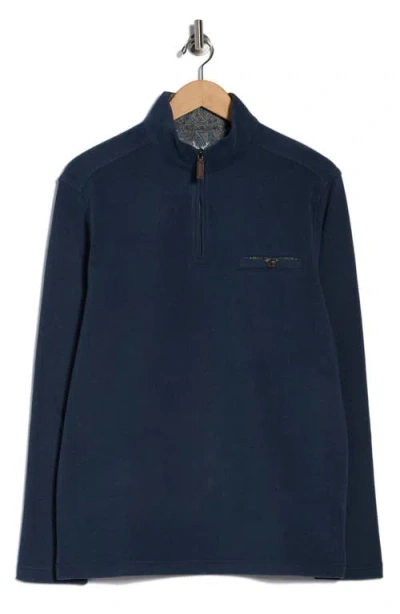 Nicoby Birdseye Soft Brushed Quarter Zip Pullover In Blue