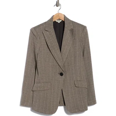 Max Studio Houndstooth Knit Blazer In Brown