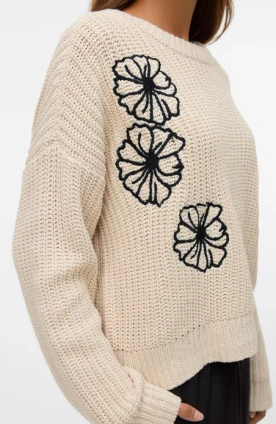 Vero Moda Laura Long Sleeve Pullover Sweater In Neutral