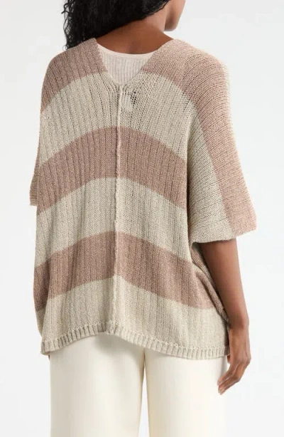 Forgotten Grace Buttoned V-neck Tunic Top In Multi