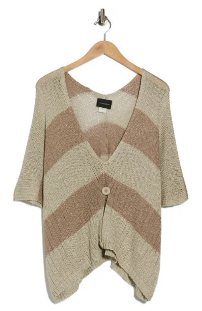 Forgotten Grace Buttoned V-neck Tunic Top In Multi