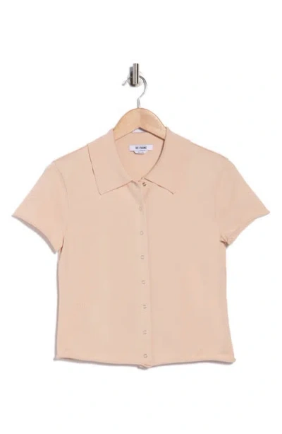 Re/done Conway Polo In Light Pink In Neutral