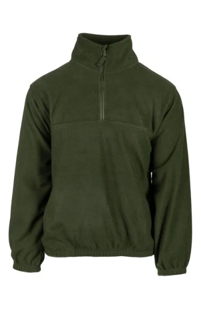 Burnside Polar Fleece Quarter Zip Sweatshirt In Green