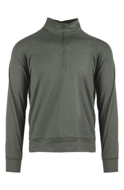 Burnside Jersey Quarter Zip Sweatshirt In Green