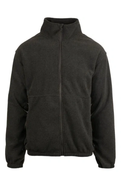 Burnside Polar Fleece Full Zip Jacket In Black