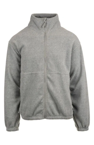Burnside Polar Fleece Full Zip Jacket In Gray