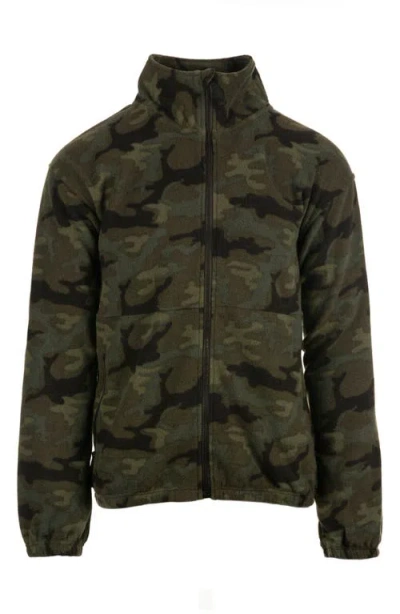 Burnside Polar Fleece Full Zip Jacket In Green