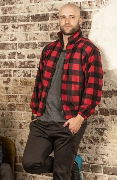 Burnside Polar Fleece Full Zip Jacket In Black