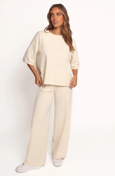 Petal And Pup Petal & Pup Ash Knit Wide Leg Pants In White