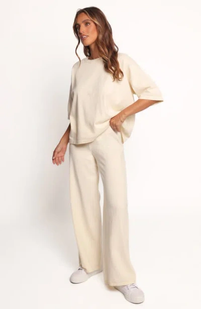 Petal And Pup Petal & Pup Ash Knit Wide Leg Pants In White