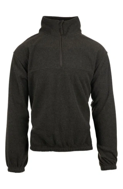 Burnside Polar Fleece Quarter Zip Sweatshirt In Gray